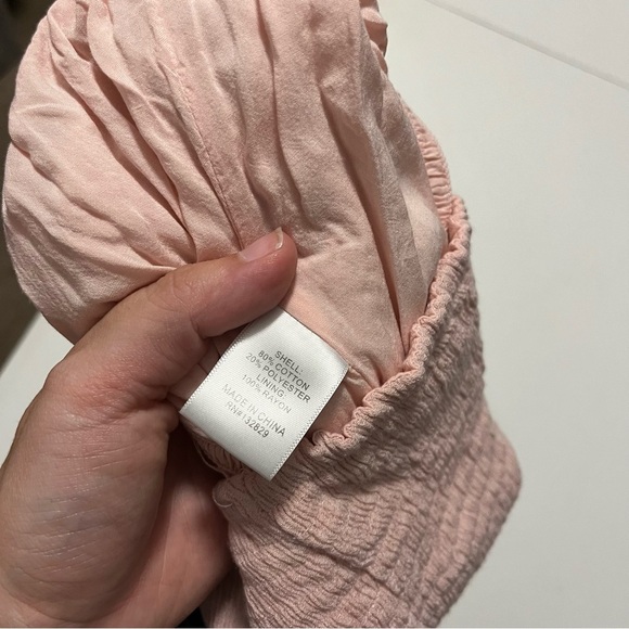 Lovers and Friends Fielle Midi Dress Pink Crinkle Gauze Strapless Smocked XS X1 - Picture 6 of 8